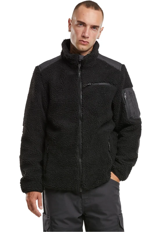 Brandit Teddyfleece Ramble Jacket, Color: black, Size: 4XL