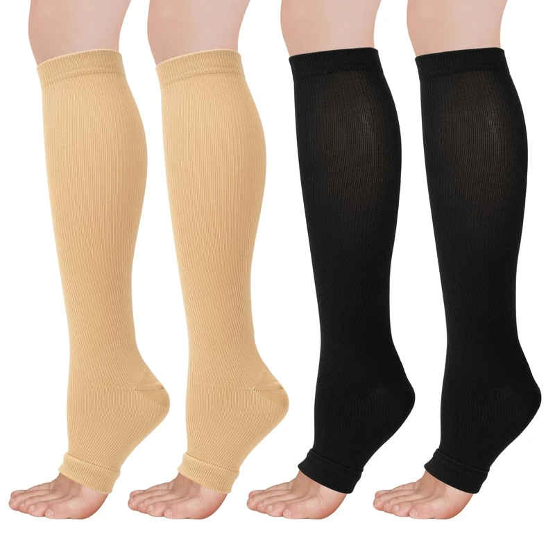 Dzpuhuojz Flight Compression Socks - 2 Toeless L/XL for Women & Men