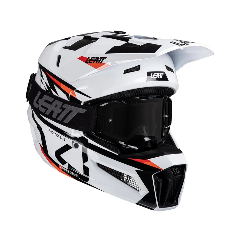 HELMET WITH GOGGLES LEATT KIT MOTO 3.5 V25 WHITE (55-56CM) S
