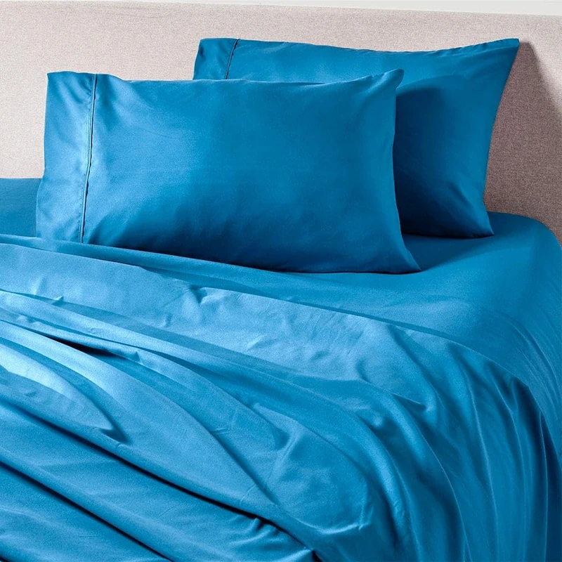 PeachSkinSheets Bahama Blue Sheet Set - 1500tc Level of Softness - Extra Soft Cooling Sheets for Hot Sleepers and Night Sweats - Regular King Size