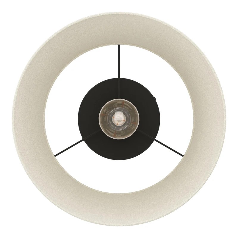 Eglo Ceiling lamp Febres, Ceiling Light Fitting Made of bouclé Fabric, Living Room Lighting Made of Black Metal and White Fabric, E27 Socket, Ø 35 cm