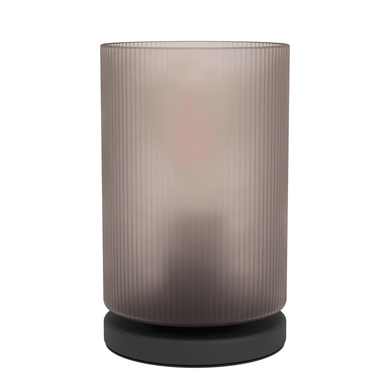 Eglo Table lamp Colomera, Elegant Bedside lamp, Room Decoration Bedroom, Living Room Lighting, Black Metal and Smoked Glass, E27 Socket, Ø 12 cm - Image 1