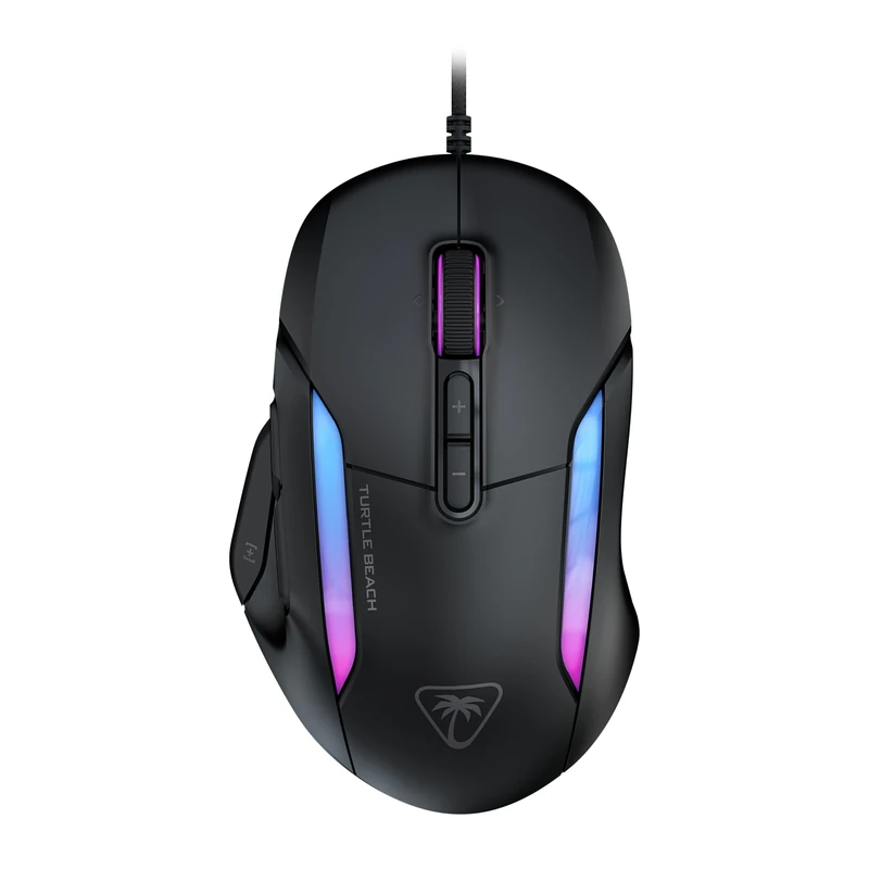 Turtle Beach Kone II Ash Black – Wired Ergonomic RGB Gaming Mouse, 26K DPI Optical Sensor, 100M Click Life Optical Switches, 23 Customizable Inputs, 4D Scroll Wheel, Pure PTFE glides