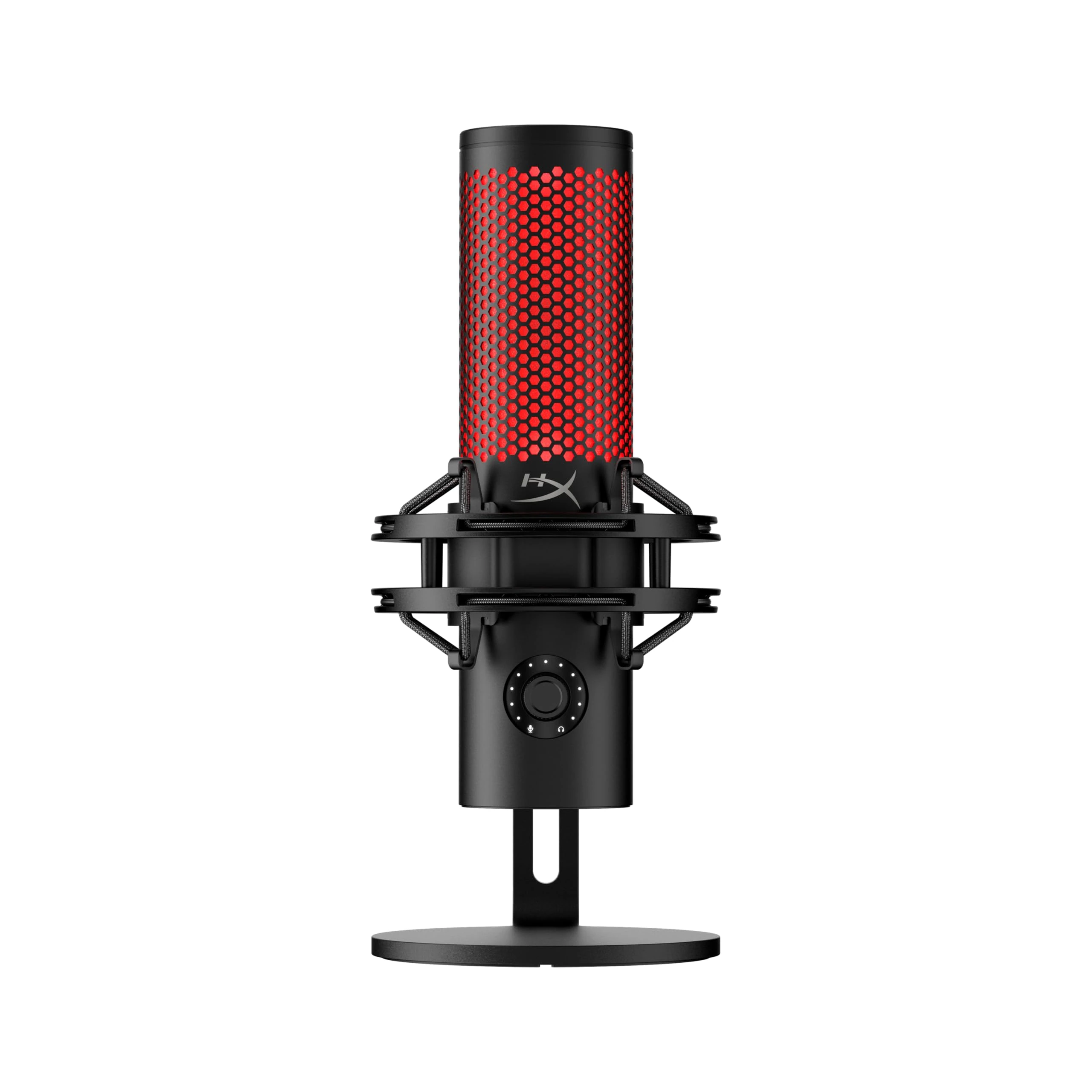 HyperX Quadcast 2 USB Microphone for Gaming, Streaming and Podcasting | On-Board Controls | LED Lighting | Quick Release Shock Mount | Built-in Arm/Stand Mount | PC, Mac, PS5, PS4 | USB-C | Black