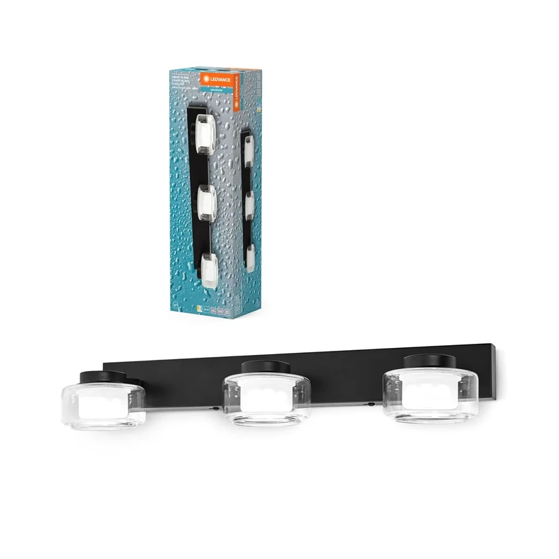 LEDVANCE ORBIS Flame Wall and Deckenleuchte mit LED, Schwarz, 16.5W, 1050lm, 3000/4000K, Farbtemperatur via Wandschalter einstellbar (kaltweiß/warmweiß), IP44 Schutz VOR Fremdkörpern und Spritzwasser