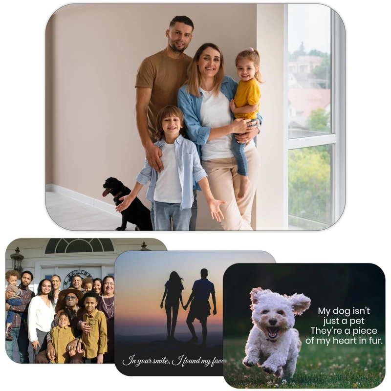 EKAM Personalised Mouse Mat, Customise with your Own Image and Text Mouse Mat Pad, Non-Slip Rubber Base Pad for PC Laptop Computer Gaming Room Home Office Fathers Day Teacher Present 240mm x 190mm