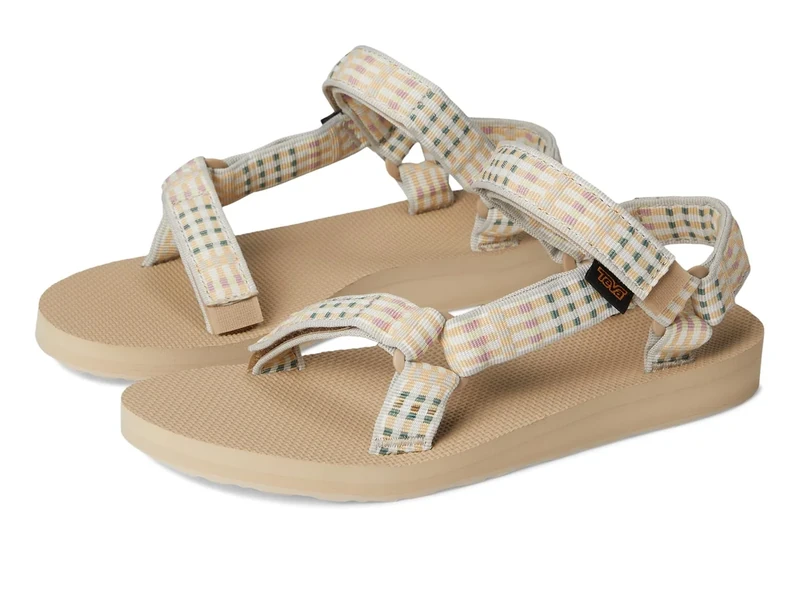 Teva Womens Original Universal Hook & Loop Sandals - Modern Check Taupe - 7 UK