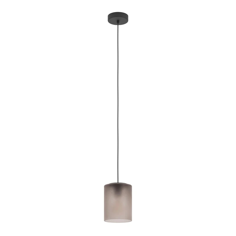 Eglo Pendant Lighting Colomera, Hanging lamp Above Dining Table, Elegant Dining Room Ceiling Light Fixture, Black Metal and Smoked Glass, E27 Socket, Ø 15 cm