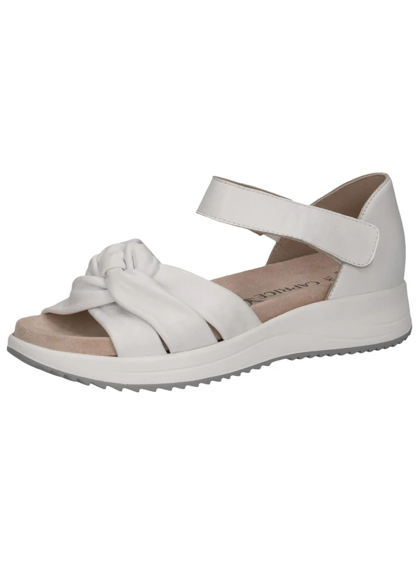 CAPRICE Women Sandals flat Leather with Hook-and-Loop Closure, Blue (Ocean Suede), 4 UK