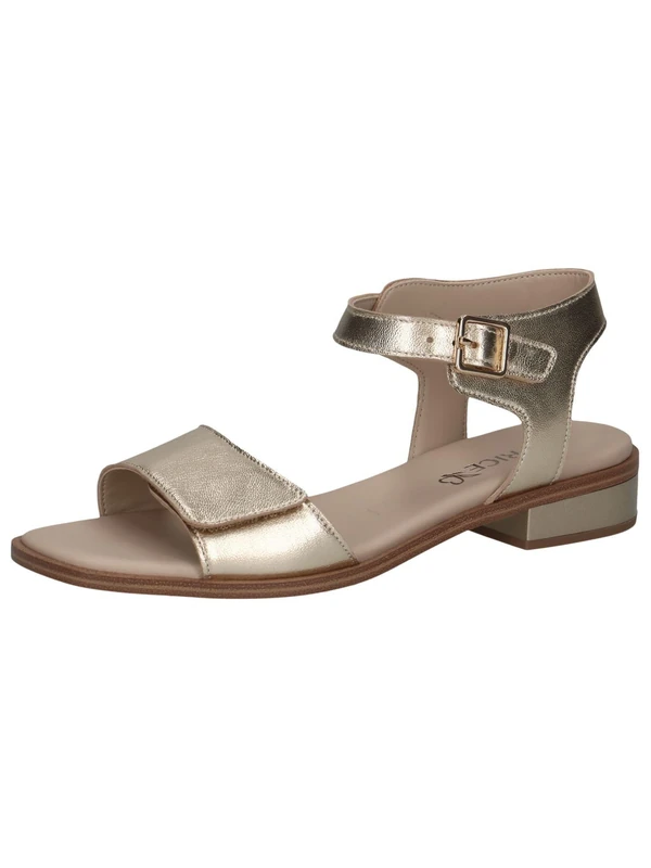 CAPRICE Women's leather flat sandals Festive, Gold (Lt.Gold Metal.), 4 UK