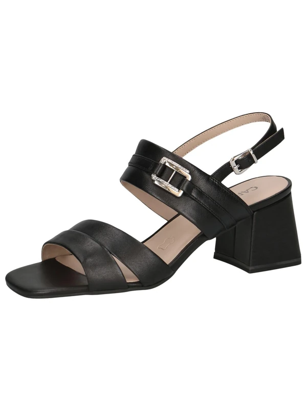 CAPRICE Women's Leather Heeled Sandals Elegant, Black (Black Nappa), 6 UK