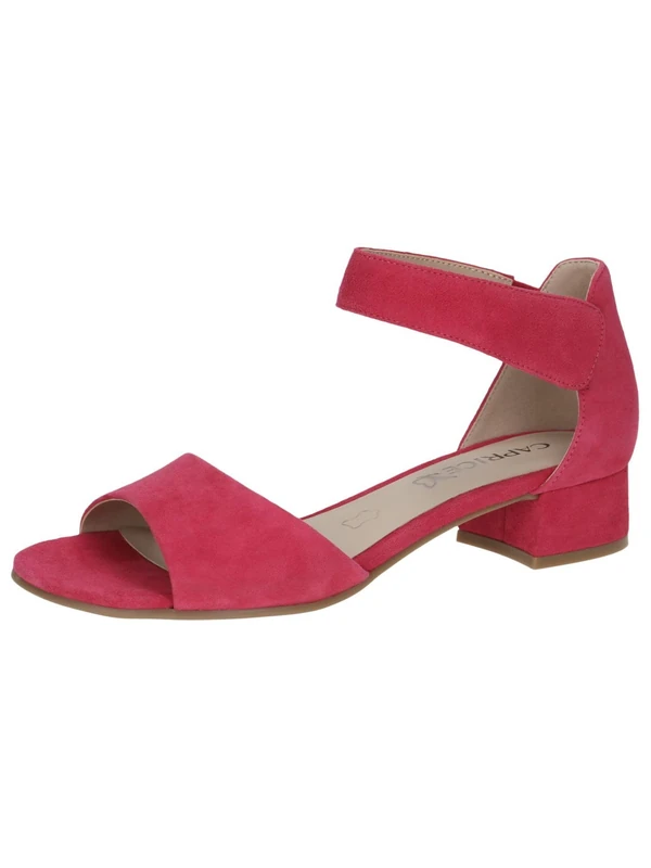 CAPRICE Women Sandals with Heel Leather Straps, Pink (Pink Suede), 4 UK