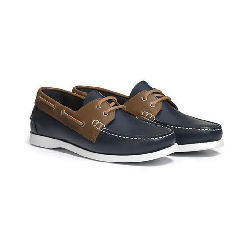 Aigle Women's New Nubila LTR Boat Shoe, Navy Blue Brown, 4 UK