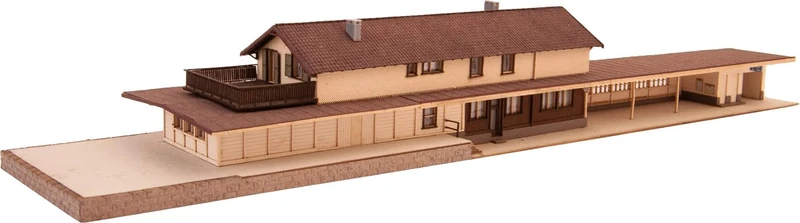 NOCH Bergün, model building set, 33.7 x 7 cm with laser cut technology for track N, ideal model railway construction