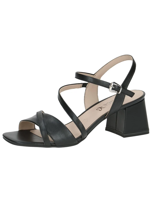 CAPRICE Women's Leather Heeled Sandals Festive, Black (Black Nappa), 6.5 UK