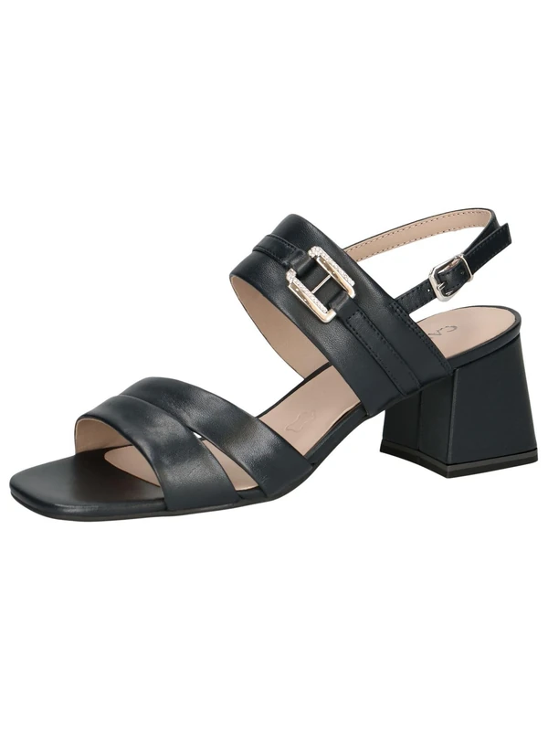 CAPRICE Women's Elegant Leather Heeled Sandals, Ocean Nappa, 7 UK