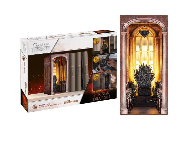 Revell Tiny Adventures Iron Throne I Detailed Model of The Iron Throne I 3D Miniature House I Book Nook Wooden Bookend I Birth Gift for Fans I Bookend Harry Potter