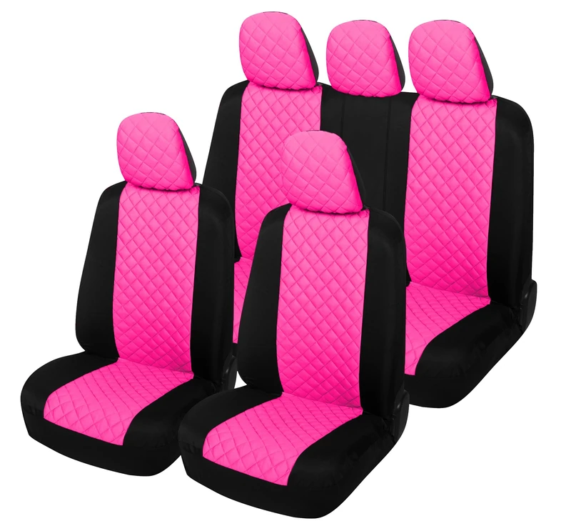 Auto Accessori Lupex A23 Universal Car Seat Covers Front and Rear (Complete Set Bicolour, Pink)