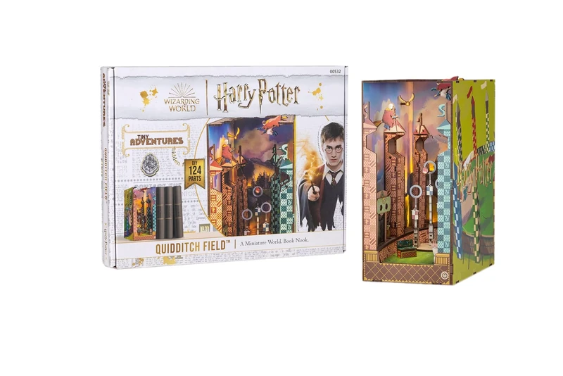 Revell Model Kit Tiny Adventures I Quidditch Field Harry Potter I 3D Miniature House I Book Nook Wooden Bookend I Birth Gift for Fans I Book End Harry Potter