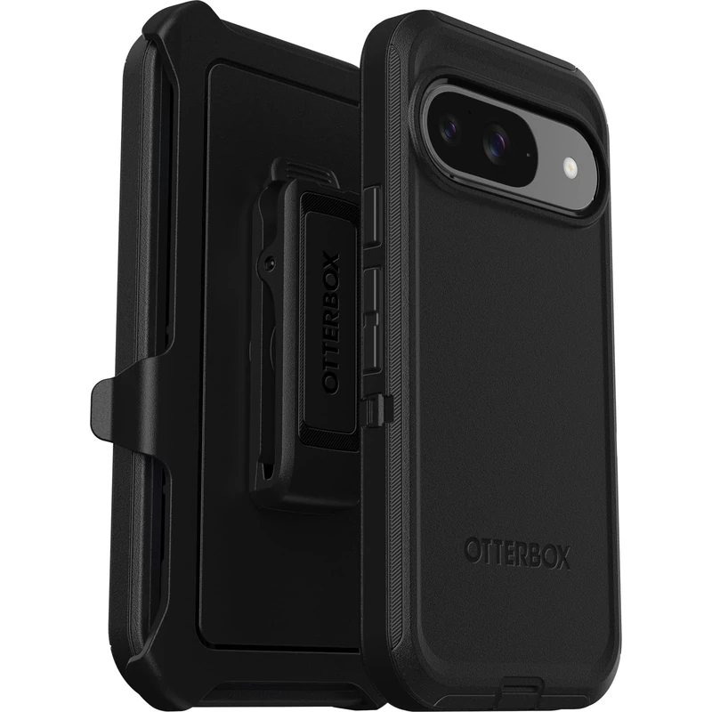 OtterBox Defender Case for Google Pixel 9 / Pixel 9 Pro, Shockproof, Drop Proof, Ultra-Rugged, Protective Case, 5x Tested to Military Standard, Black, Non-Retail Packaging