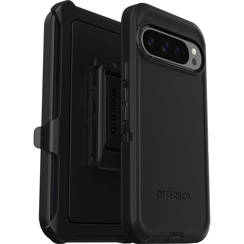 OtterBox Defender Case for Google Pixel 9 Pro XL, Shockproof, Drop Proof, Ultra-Rugged, Protective Case, 5x Tested to Military Standard, Black, Non-Retail Packaging