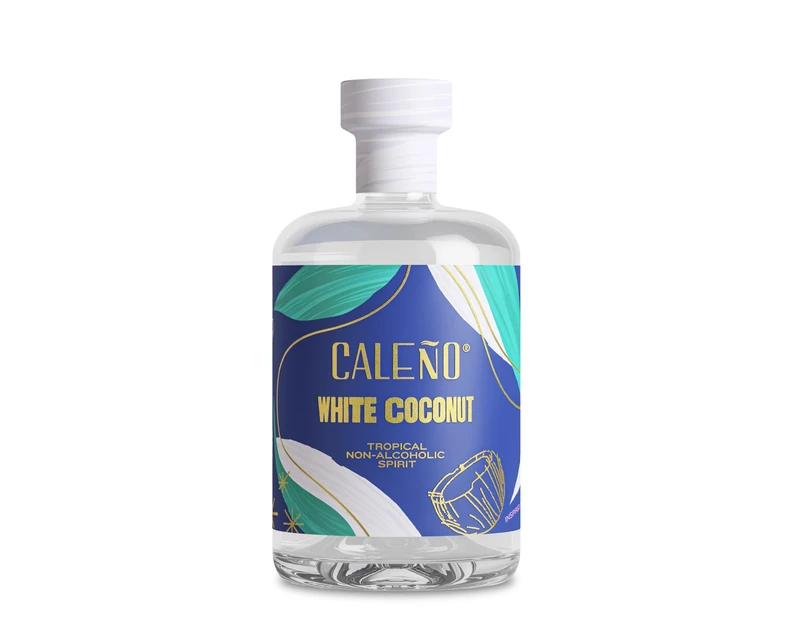 Caleño White Coconut Tropical Alcohol Free Rum 50cl | Created Using Coconut, Vanilla & Pineapple | Non Alcoholic Tropical Gin Alternative | Sugar Free, Gluten Free and Vegan Friendly