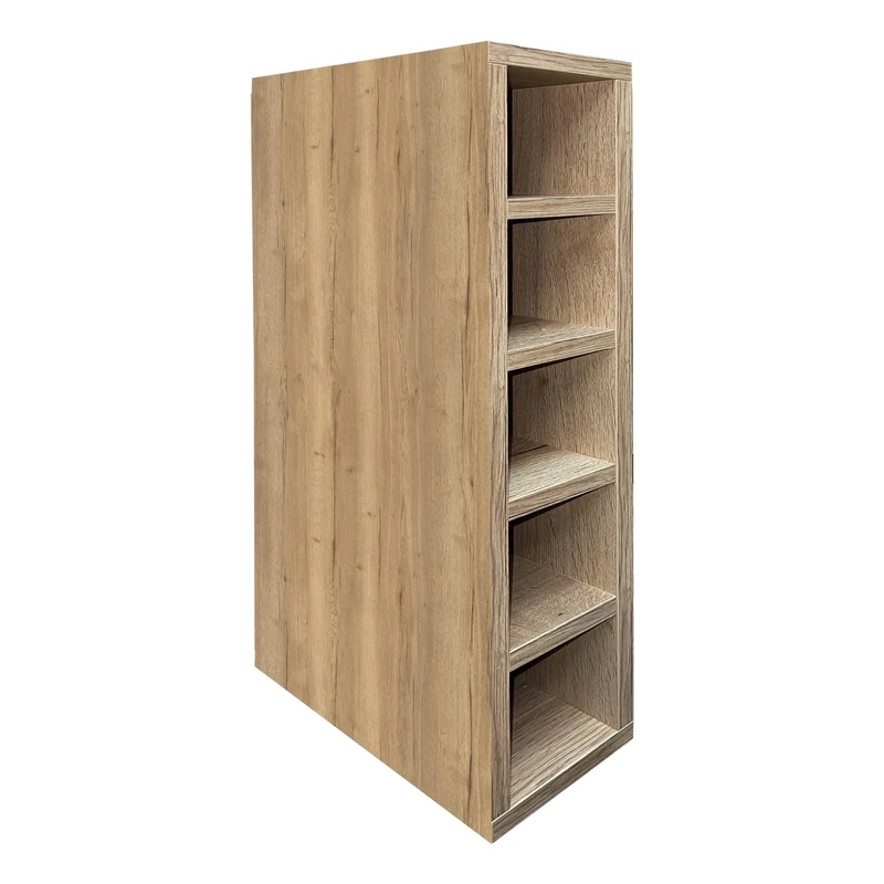 highdecora Slim Wine Rack Cabinet – Narrow Vertical Wine Rack Base or Wall Unit, 18mm MFC Wooden Rack for Kitchen, Living Room, Hotel, Restaurant – Rack Shelf for Storage (Halifax Oak)