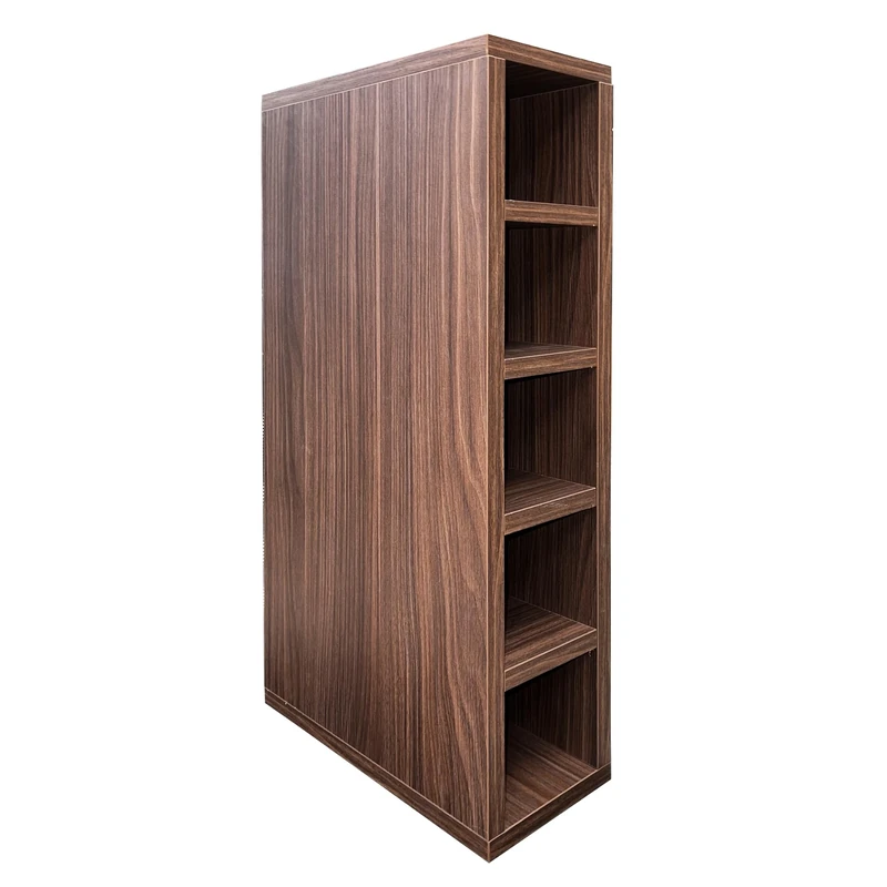 highdecora Slim Wine Rack Cabinet – Narrow Vertical Wine Rack Base or Wall Unit, 18mm MFC Wooden Rack for Kitchen, Living Room, Hotel, Restaurant – Rack Shelf for Storage (Lincoln Walnut)