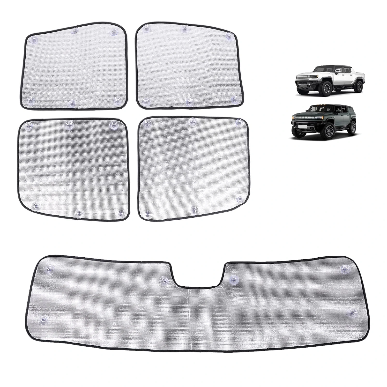 for Hummer EV Accessories 4 Piece Sunshade Roof 1 Piece Front Windshield Sunshade,Compatible with Hummer EV 2024+ Sunshade Windshield and Sunroof, Foldable Car Sun Shade Blocks Sun Rays (Style A)