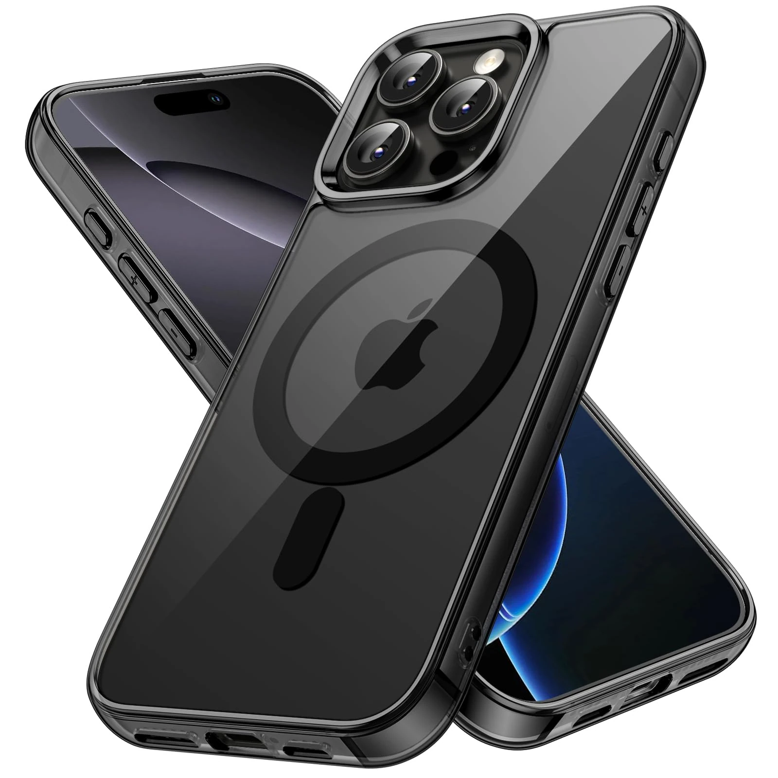 JETech Magnetic Case for iPhone 16 Pro Max 6.9-Inch Compatible with MagSafe, Shockproof Phone Bumper Cover, Anti-Scratch Clear Back (Black)