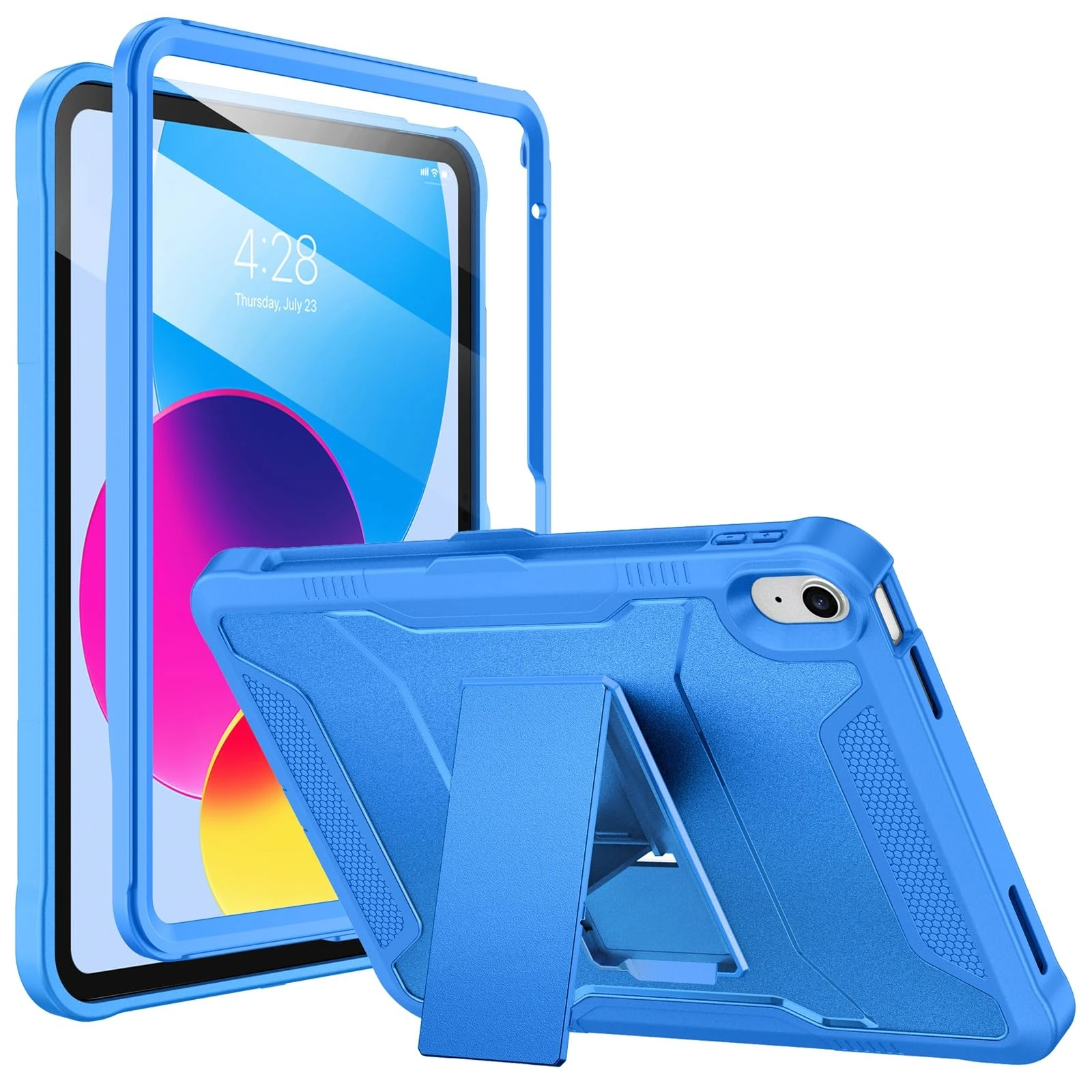 Soke Case for iPad 11th Generation 11-inch (A16) 2025, iPad 10th Generation 10.9-inch 2022, with Built-in Screen Protector and Kickstand, Rugged Full Body Protective Cover -Sky Blue