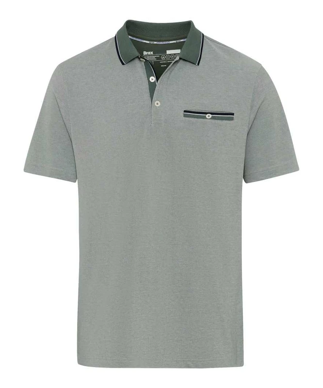 BRAX Men's Style Petter Pique Pima Cotton Polo Shirt, 10 Thyme, XXL