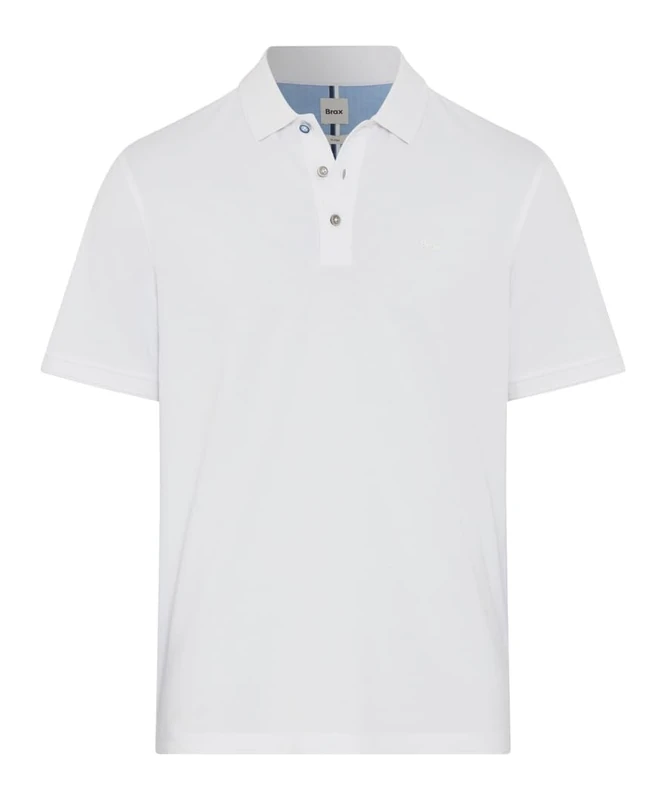 BRAX Men's Style Pete Hi-Flex Pique Pima Cotton Basic Polo Shirt, White, XXL - Image 1