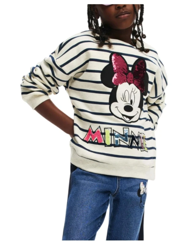 Desigual SWEAT_MINNIE FLOWERS, 1001 RAW, 3/4 White