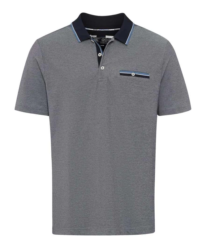 BRAX Men's Style Petter Pique Pima Cotton Polo Shirt, 23 Navy, 3XL