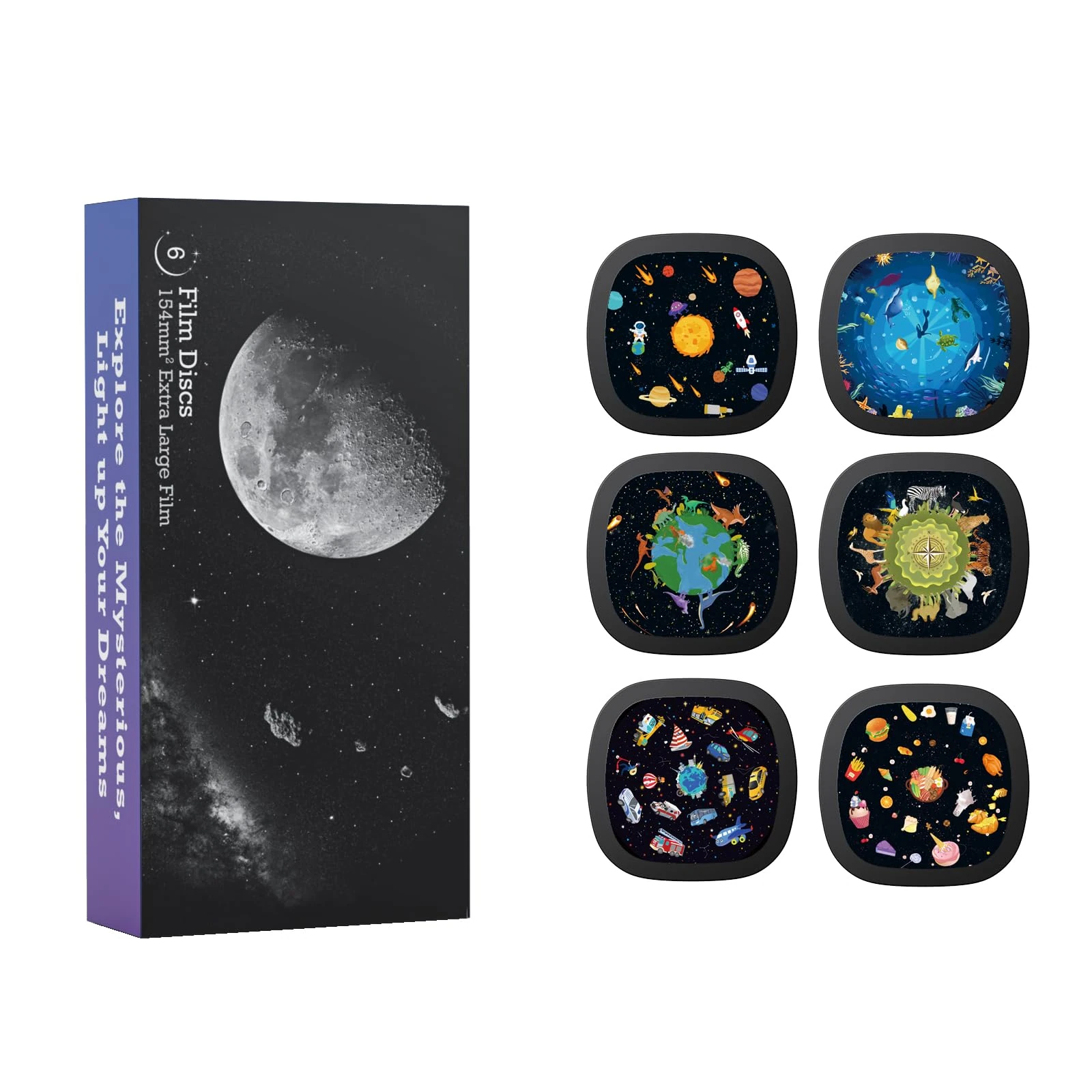 Realistic Discs - Discs for Ainael Galaxy Projector, 5k Ultra HD Slide for Home Planetarium, 6 Discs Set without Projector (Kids)