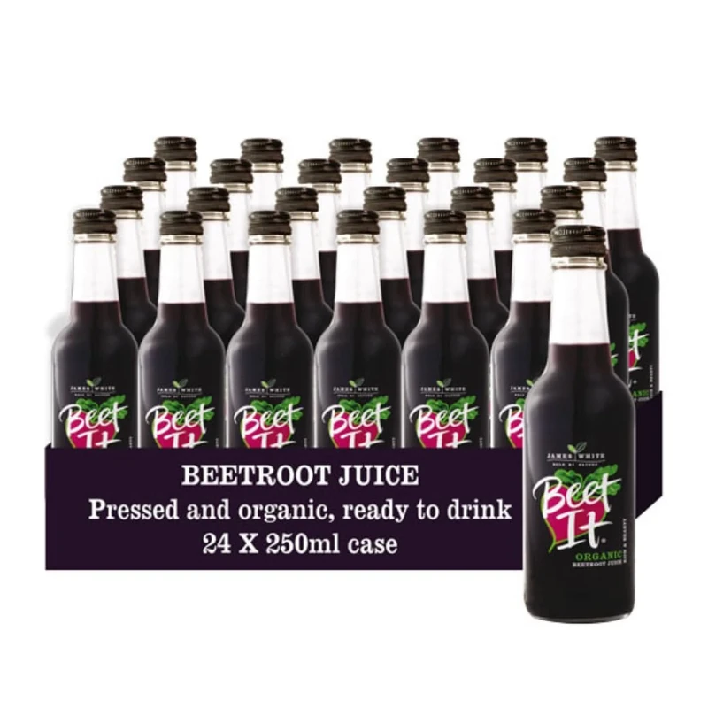 Beet It Organic Beetroot Juice (250ml x 24) — Picked and Pressed | No Added Sugar (Glass Bottle)