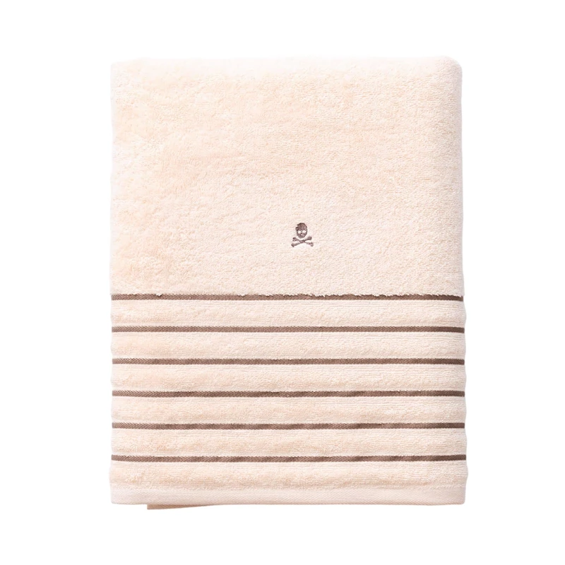 Scalpers Bath towel Beige Striped Brown 90x150 cm 100% Cotton 470GSM Home
