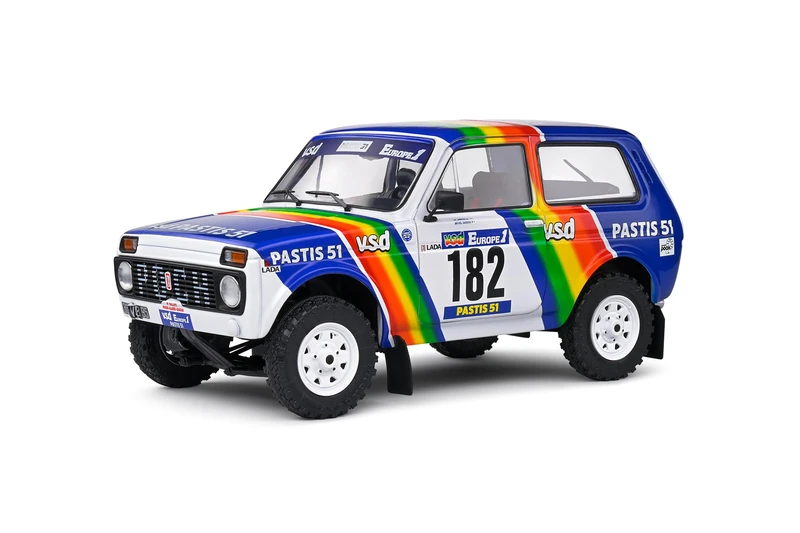 Solido 1:18 LADA NIVA White #182 JABOUILLE/SARDOU Paris-Dakar 1984