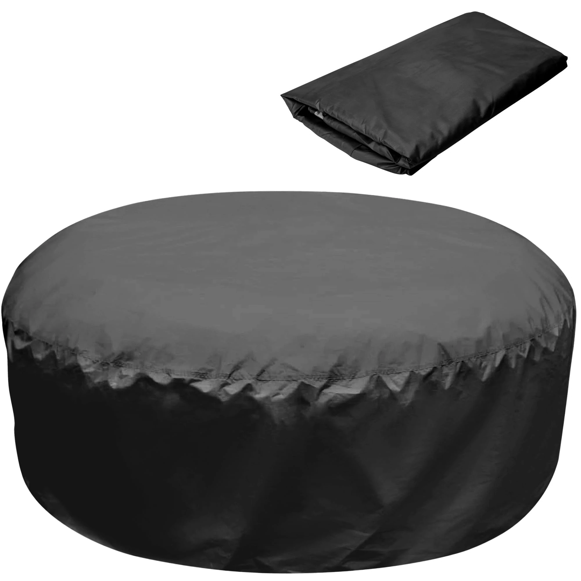 215×70CM Round Hot Tub Cover - 6 Persons Hot Tub Cover -420D Full Coverage Hot Tub Covers Replacement -UV Resistant, Portable Overall Spa Safety Protector for Outdoor Hot Tubs
