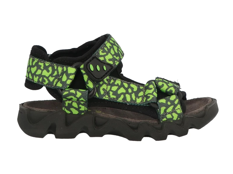 Lurchi 95L8003001 Sandal, Black-Lime, 11 UK Child