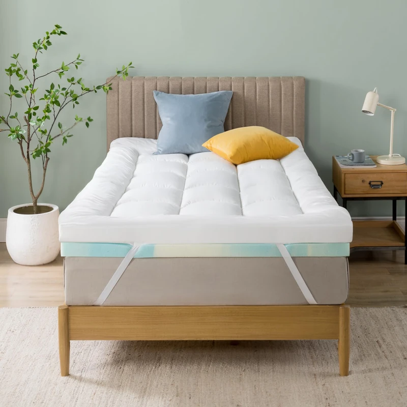 Zinus Mattress Topper, Polyester, White, 190 x 80 cm