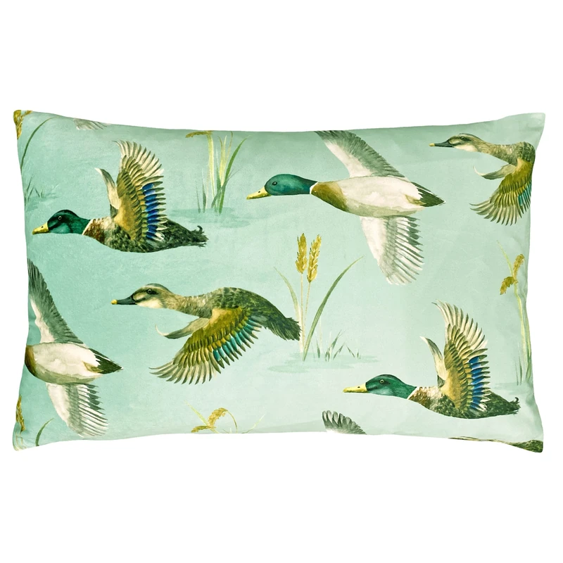 Evans Lichfield Country Duck Pond Velvet Feather Rich Filled Cushion