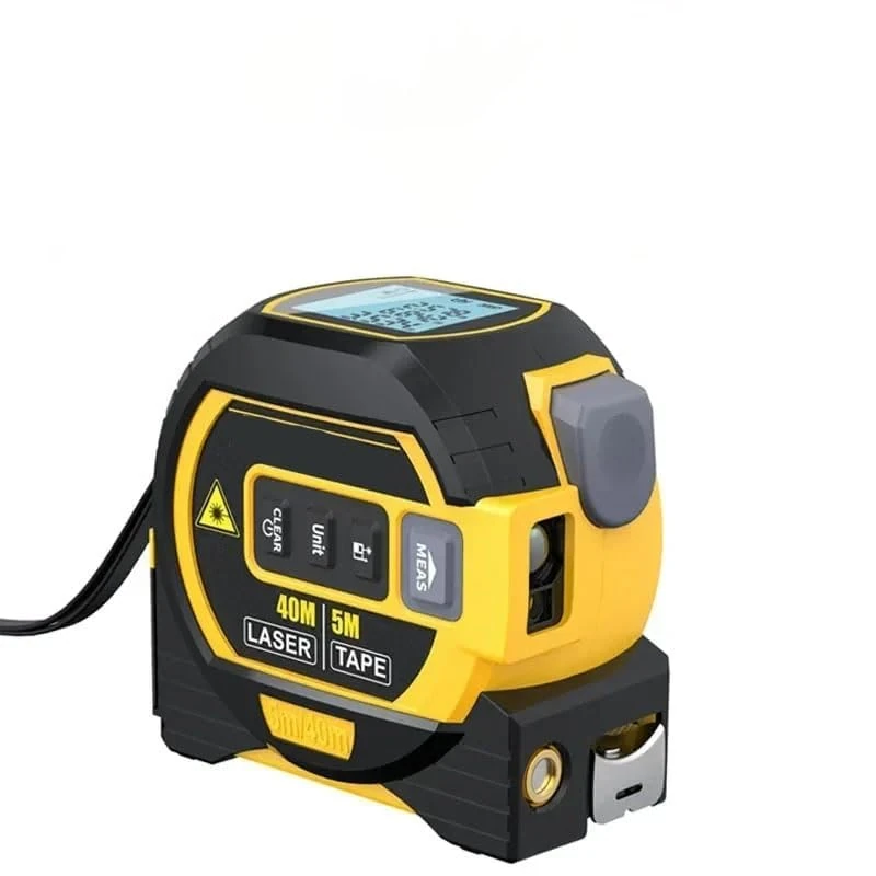 kikxj Almighty Ruler,3-in-1 Infrared Laser Tape Measuring,The Almighty Ruler,Digital Tape Measure with Laser,Laser Rangefinder with LED Display,Laser Measuring Tool(Yellow)