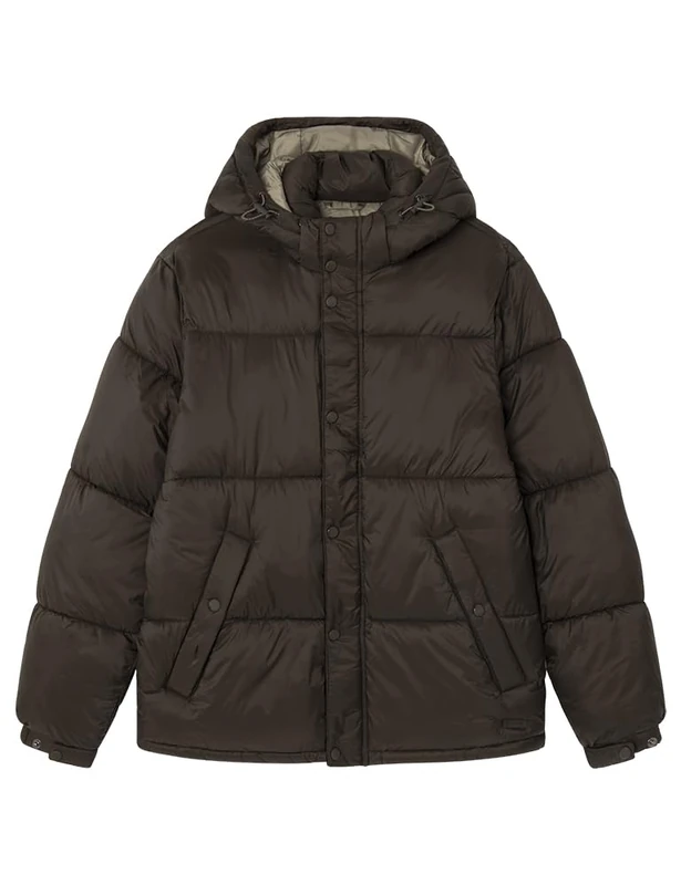 SPRINGFIELD Men's Chaqueta Ripstop Abullonada Con Capucha Desmontable Jacket, Brown Print, M