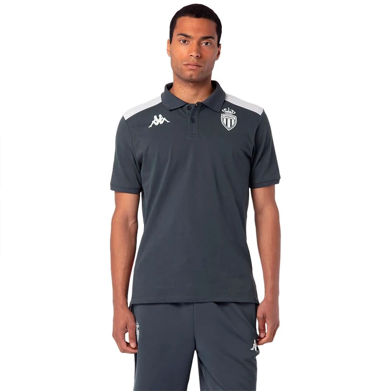 Kappa ACRAMY Monaco Polo ASM | Man | Size M | Grey DK/White/RED - Image 1