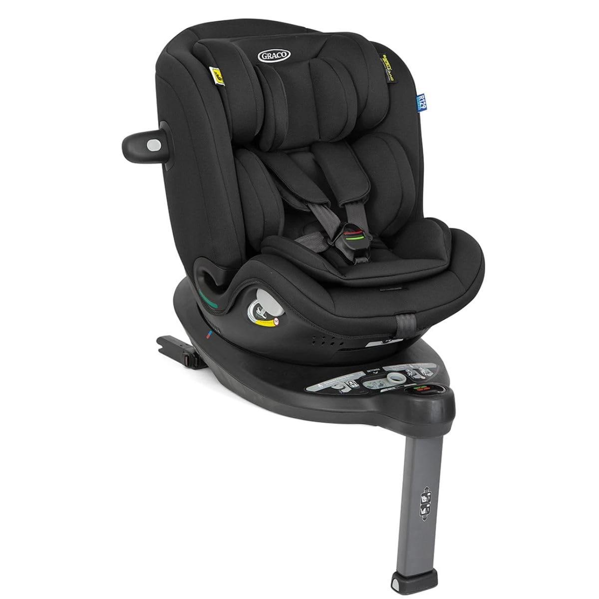 Graco Turn2Me Grow i-Size R129 ISOFIX 360° Rotating Car Seat, Rearward facing for longer from birth to approx. 4 years (40-105cm). Forward facing from 15 months to approx. 7 years (76-125cm), Midnight