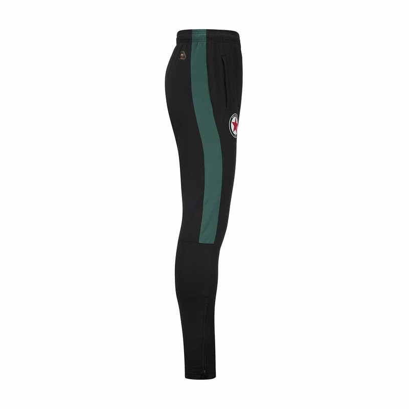 Kappa Abunszip Pro 8 Red Star Pants, Black/Green Dk, M