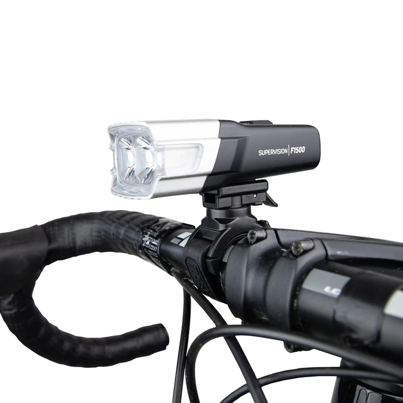 ZEFAL Supervision F1500 LED Front Light - Front Bike Light - Rechargeable USB-C Bike Light - Powerful LED Bike Light - 5 Lighting Modes - Bicycle Headlight 1500 Lumens, Black