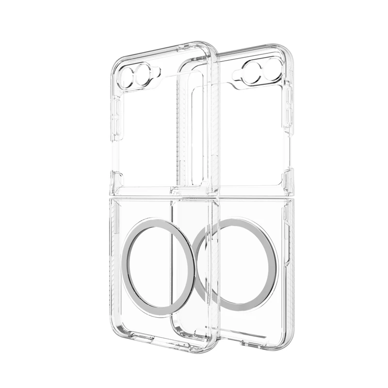 ZAGG Bridgetown Snap Graphene-Reinforced Case for Samsung Galaxy Z Flip 6 [6.7-Inch], MagSafe Compatible, Slim Design, Shockproof Phone Flip Cover (Transparent)